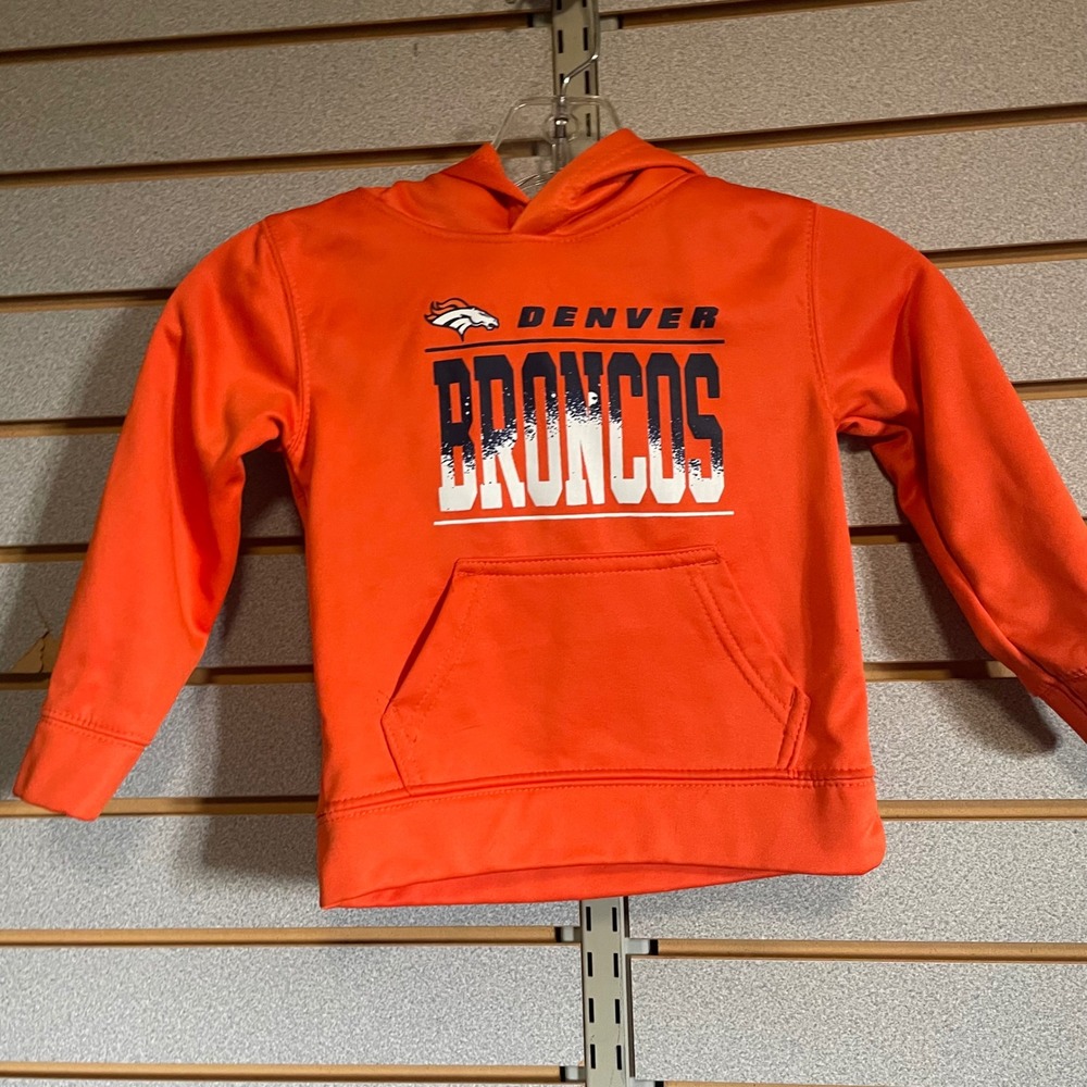 NFL Denver Broncos Kids Hoodie Orange Team Apparel Football Sweatshirt 2 T‎